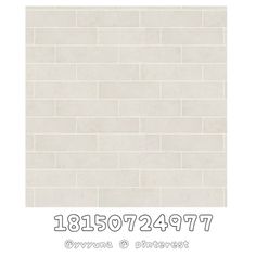 a white brick wall with numbers and letters on it