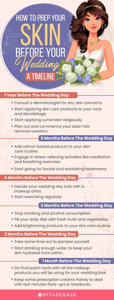 the wedding info sheet shows how to prep your skin before you have been married and what to do about it