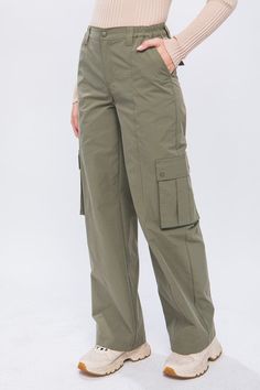 STYLED BY ALX COUTURE MIAMI BOUTIQUE Olive Cargo Pants with Elastic Waist and Side Pockets Olive Cargo Pants, Cargo Women, Pants With Elastic Waist, Pants Fabric, A Strong Woman Quotes, Nice Clothes, Strong Woman, My Photo Gallery, Girls Jeans