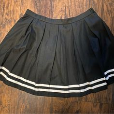 Never Worn Was Going To Use For A Costume But Never Did Tags Still Attached Black Preppy Pleated Skort, Black Pleated Preppy Skort, Black Cotton Mini Pleated Skirt, Preppy Black Mini Skort, Preppy Black Pleated Skort, Preppy Black Tennis Skirt For Spring, Preppy Black Pleated Tennis Skirt, Black Preppy Mini Skort, Black Fitted Preppy Mini Skirt