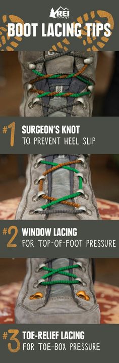 four different types of shoe laces with the words boot lace tips written below them