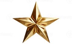 a gold star ornament on a white background