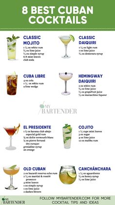 the 8 best cuban cocktails to drink in your home or office - info poster