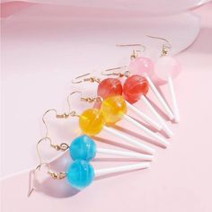 Four Pairs Of Lollipop Candy Earrings Nwt Candy Accessories, Lollipop Earrings, Lollipop Candy, Earring Bundle, Acrylic Jewellery, Latest Jewellery, Creative Jewelry, Party Accessories, Pendant Earrings