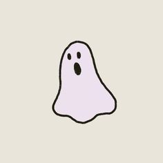 a white ghost with black eyes and nose