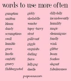 words to use more often in writing