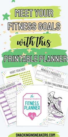 Several pages of the printable fitness planner with a text overlay. Date Activities, Fitness Planner Printable, Eating Plan, Goal Tracker, Weight Set, Workout Sets, Fitness Planner, 30 Day Challenge