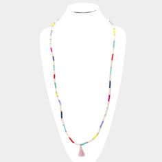 Add a vibrant touch to your accessories collection with our multi-color tassel stretch dual bracelet and necklace. This eye-catching piece is a combination of colorful beads that bring a playful and trendy vibe to your style. Color : Gold, Multi Bracelet Size: 38" L Stretchable Wood Beads Tassel Stretch Bracelet / Necklace Multicolor Beaded Tassel Necklace For Festivals, Adjustable Multicolor Tassel Necklace With Colorful Beads, Adjustable Multicolor Beaded Necklaces With Tassels, Adjustable Multicolor Beaded Tassel Necklace, Adjustable Multicolor Tassel Necklace With Round Beads, Adjustable Multicolor Tassel Necklace With 108 Beads, Multicolor Hand-strung Beaded Necklaces For Summer, Multicolor Beaded Necklaces For Summer, Bohemian Multicolor Tassel Necklace With Colorful Beads