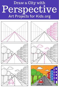 the cover of draw a city with perspective art projects for kids