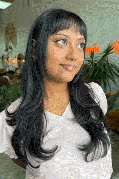 wispy bangs, hairstyles, hair inspiration Side Part With Fringe Bangs, Whispy Front Bangs Black Hair, Wispy Micro Bangs, Bangs With Framing Pieces, 90s Hair Bangs, Wolfcut And Wispy Bangs, Soft Side Bangs, Wispy Baby Bangs, Fairy Bangs