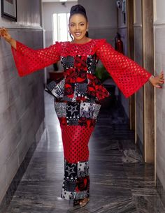 Stylish Naija, Ankara Gown, Ankara Gown Styles, Latest Ankara Styles, Afrikaanse Mode, Ankara Dresses, African Fashion Ankara, Flare Sleeve Dress