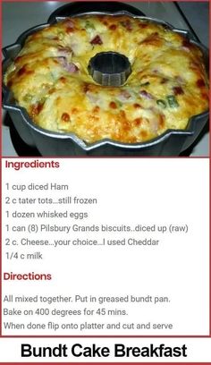 the instructions for how to make an egg casserole