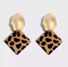 Wild 'n Cheetah  Earrings - Le Royale Collection. Inc Boutique Earring Christmas, Punk Earrings, Acrylic Shapes, Rose Boutique, Gifts Jewelry, Party Earrings, Christmas Gift Jewelry, Diamond Drops, Modern Earrings