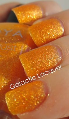 #orange #nails #glitter Orange Nail, Pretty Nail Colors, Pretty Nail Polish, Matte Nail Polish, Zoya Nail Polish, Glamorous Nails, Nail Envy, Colorful Nail Designs, I Love Nails