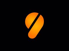 an orange and black logo with the letter v in it's center, on a black background