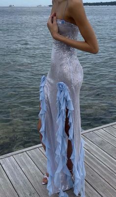 Awards Show Dress, Sweet 16 Birthday Dresses, Light Blue Sequin Dress, Cyan Dress, Ocean Costume, Short Dance Dresses, Blue Dress With Flowers, Get Dressed With Me, Womens Sequin Dresses