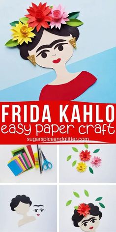 frida kahlo easy paper craft for kids