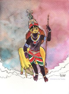 Krishna For Today, Udupi Krishna, Black Canvas Paintings, Krishna Drawing, Watercolor Art Paintings, Baby Krishna, Ganesha Art