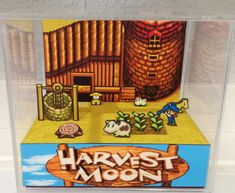 the game harvest moon is displayed in a clear case