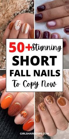 November Nails Fall, Short Fall Nails, November Nail Designs, Short Nail Ideas, Fall Manicure, Fall Nail Trends, Fall Gel Nails