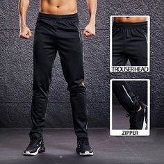 Elevate your workout wardrobe with our high-quality gym fitness clothing. Designed to provide maximum comfort and style, our collection will keep you looking and feeling your best during any workout. Made with breathable materials, our fashionable pieces are perfect for even the sweatiest of sessions. Upgrade your gym wardrobe today! Size Information: This sweatpants is "Asian size", it is 1-2 sizes smaller than EU/US size. Size M: Length: 92cm; Waist: 32cm; Hip: 53cm M suitable for : Height 155 Gym Wardrobe, Mens Running Pants, Trousers Plus Size, Quick Dry Pants, Gym Workout Outfits, Rugged Men, Men Running, Workout Wardrobe, Football Training