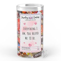 a canister filled with lots of candy