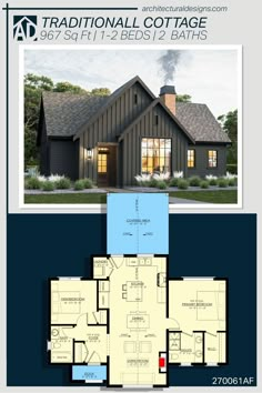 the floor plan for a house with two levels and an attached garage is shown in this image