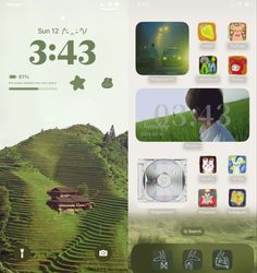 an image of a website with many things on the page and in the background there is a green hill