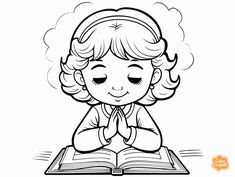 illustration of Easy prayer coloring page Religion And Spirituality, Serenity Prayer, Religious Education, Mary And Jesus, Free Kids, Sunday School, Coloring Pages For Kids