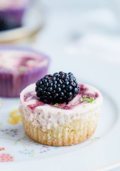 a close up of a small dessert on a plate