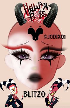 #helluvaboss #helluvabossfanart #helluvabossblitzo #hazbinhotel #makeup #makeuplook #facechart Stolas Makeup, Fizzarolli Makeup, Helluva Boss Makeup, Hazbin Hotel Makeup, Helluva Boss Blitzo, Makeup Template, Hippie Makeup, Goth Eye Makeup