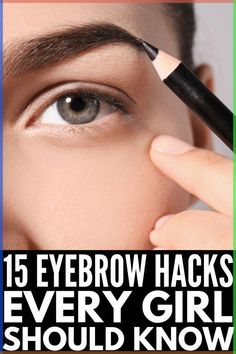 Want gorgeous, thick, and natural eyebrows your friends will envy? We're sharing 14 eyebrow hacks every girl should know, and you don't want to miss out! Diy Eyebrow, Best Eyebrow Pencils, Alis Mata, Makeup Tips For Older Women