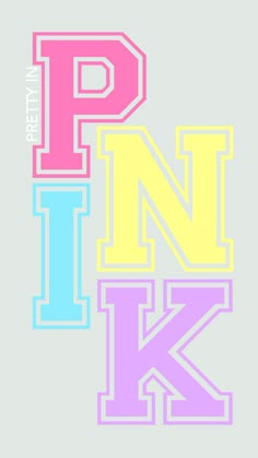 the letters p, n, k are multicolored in different font styles on a gray background