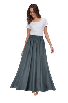 PRICES MAY VARY. Fabric: Chiffon; Elastic waist design and lined. Design: Solid color long maxi chiffon skirt with comes in variety of colors.Can match your different styles of shirts, T-shirts, high heels High quality chiffon, flowy and pretty,breathable when wearing it. Perfect for casual,vacation, cocktail party, evening and beach or more special occasions. Machine wash or hand wash cold water,hand wash recommended, do not bleach, hang dry Dear customers, we recently received voice from our c Maxi Skirt Vintage, Pretty Skirts, Ankle Length Skirt, Heels High, Womens Maxi Skirts, Skirt Vintage, Beautiful Skirts, Chiffon Skirt, Mom Outfits