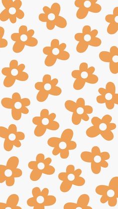 an orange flower pattern on a white background