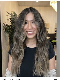 Asian Balayage Ashy Brown, Black Hair Balayage Asian, Asian Blonde Balayage, Asian Balayage Hair, Asian Hair Highlights, Blonde Asian Hair, Asian Balayage, Medium Brunette, Medium Brunette Hair