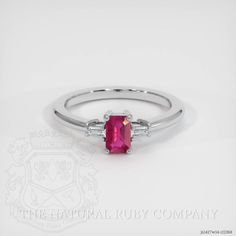 Ruby Ring 0.50 Ct. 14K White Gold | The Natural Ruby Company Classic White Gold Ruby Ring With Brilliant Cut, White Gold Ruby Jewelry With Brilliant Cut, Brilliant Cut Ruby Jewelry In White Gold, White Gold Ruby Ring With Polished Finish, White Gold Ruby Ring With Single-cut Diamonds, Natural Ruby