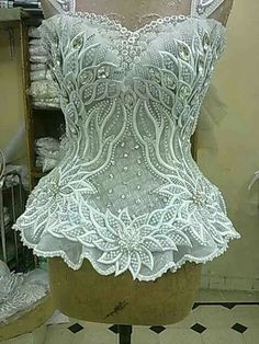 Corsets White Lace Corset, فستان سهرة, Lace Corset, Fantasy Fashion, Costume Design, A Dress