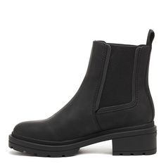 Kick up the fall leaves in these perfectly black Chelsea boots. But not just any old Chelsea boot - a chunky heel Chelsea boot, designed for girls on the go. Rocket Dog Women's chelsea boot Black santee pu upper Elastic gore for easy entry Pull tab in back Contrast detailing at sides Flexible and durable lug sole construction Heel height 2 inches Platform height 1 inch Shaft height 5 inches Leg circumference 10.23 inches Chelsea Boots Women, Rocket Dog, Black Chelsea Boots, Chelsea Boot, Fall Leaves, Lug Sole, Pull Tab, Chunky Heel, Black Faux Leather