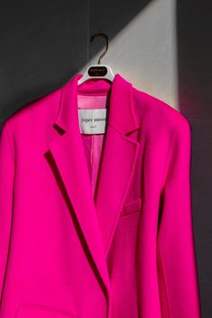 This oversized handmade wool blazer in bright magenta pink is a show stopper. Longer length, button and pocket details. Classic silhouette and style for day or night. Model is in MINUSEY ONE SIZE. * MINUSEY ONE SIZE = EU 34-38, US 2-6* Wool 80% / Cashmere 10% / Nylon 10% * Dry clean* Made in Korea - Model Height: 172cm/5'7" (US2, EU34) Pink Long Sleeve Wool Blazer, Pink Wool Outerwear For Office, Pink Wool Blazer For Work, Pink Wool Blazer For Workwear, Tailored Pink Wool Blazer, Tailored Pink Wool Outerwear, Pink Wool Single Breasted Blazer, Pink Wool Blazer For Winter, Winter Pink Wool Blazer