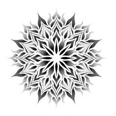 a black and white drawing of a snowflake