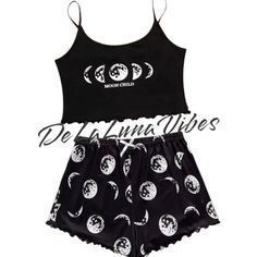 Moon Child Cami & Shorts Pj Set Black And White With Moon Phases. Super Cute For Lounging. Black Summer Sleep Bottoms, Black Bottoms For Pajama Party In Summer, Black Bottoms For Summer Pajama Party, Black Cotton Shorts For Pajama Party, Moon Pajamas, Short Pj Set, Moon Child, Pj Sets, Moon Phases