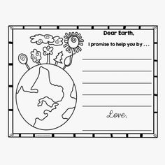 an earth day card with the words dear earth, i promote to help you by