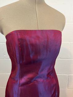 "Color changing y2k iridescent party dress Side slits, with curved hem Boninng In bodice  Hook and eyes within so straps can be added  Best fits M Bust: 31\" Waist: 29\" Hips: 41\" Length: 34\"" Vintage Fur Shawl, Iridescent Party, Iridescent Purple, Dirndl Dress, Fur Shawl, Vintage Fur, Prairie Dress, Jan 20, Fancy Dresses