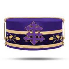 33rd Degree Scottish Rite Crown Cap - Purple with Gold Cap Cord - Bricks Masons Eric Butler, Crown Cap, Gold Bullion, Jewel Case, Bag Cover, Purple Silk, Purple Velvet, Gold Decor, Gold Buttons