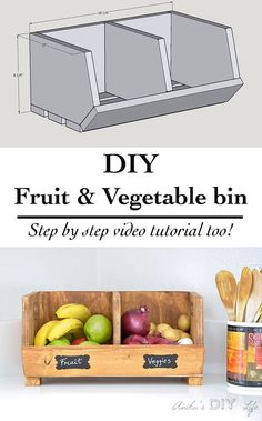 the diy fruit and vegetable bin is easy to make