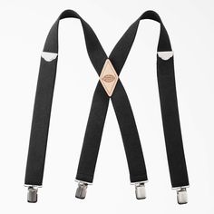 Dickies has suspenders! These suspenders are 32mm wide with an X back that are great work suspenders. Features a Dickies leather embossed patch. Classic Fitted Belts And Suspenders With Adjustable Straps, Classic Belts And Suspenders With Adjustable Straps For Work, Black Belts And Suspenders With Adjustable Straps, Formal Black Belts With Adjustable Strap, Classic Black Belts And Suspenders With Adjustable Strap, Classic Black Belt With Adjustable Strap, Suspenders, Embossed Leather, Work Wear