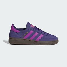 adidas Shop the Handball Spezial Shoes Kids - Purple at adidas.com/us! See all the styles and colors of Handball Spezial Shoes Kids - Purple at the official adidas online shop. Colourful Adidas Shoes, Purple Sambas, Purple Adidas Sneakers With Round Toe, Pink And Navy Spezial Adidas, Sporty Purple Adidas Sneakers, Adidas Handball Spezial Pink, Adidas Shoes Originals, Nike Tech Fleece, Adidas Kids