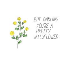 a greeting card with yellow flowers and the words, but daring you're a pretty wildflower