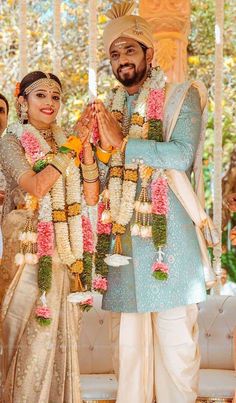 Darling Krishna and Milana Nagaraj’s wedding pictures! | Fashionworldhub Darling Krishna And Milana Nagaraj, Milana Nagaraj, Indian Wedding Garland, Indian Groom Dress, South Indian Bride Saree, Marriage Ideas, Groom Dress Men, Indian Marriage, Bride And Groom Outfits